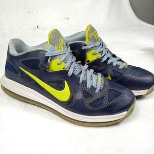 Nike LeBron 9 Low Obsidian Cyber Navy Blue Yellow  Mens 10.5